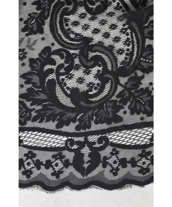 A luxurious, generous lace cache-coeur long dress