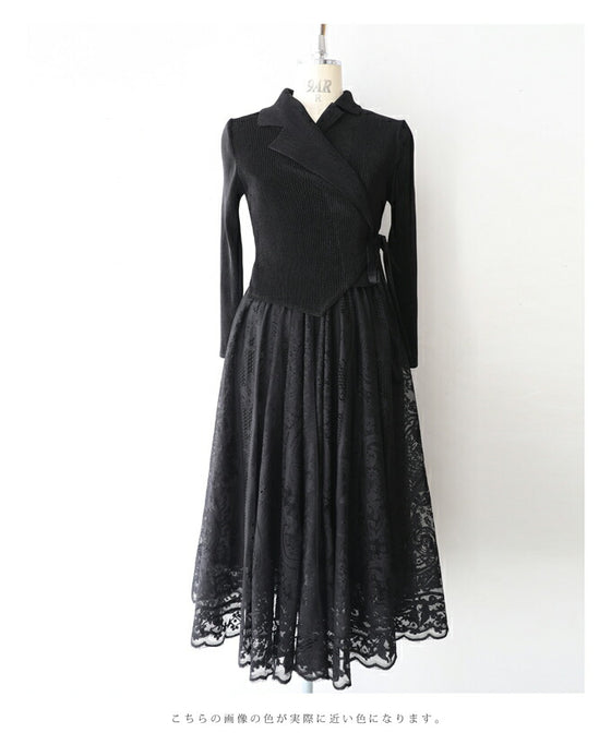 A luxurious, generous lace cache-coeur long dress