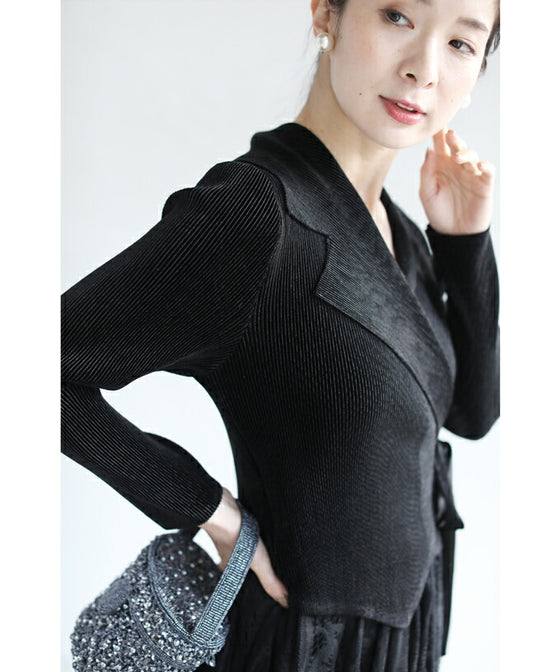 A luxurious, generous lace cache-coeur long dress