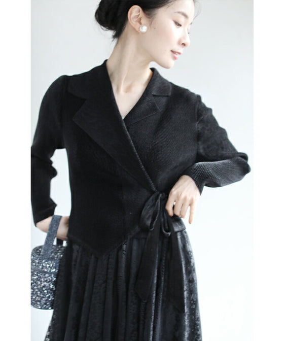 A luxurious, generous lace cache-coeur long dress