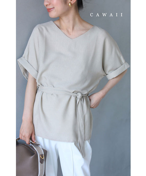 (S-L size) (comes with a string belt) This is a simple pullover top that you can wear in many different ways.