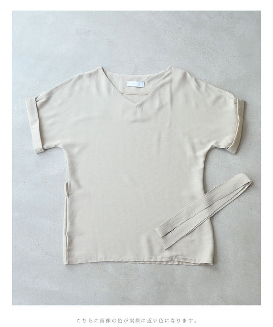 (S-L size) (comes with a string belt) This is a simple pullover top that you can wear in many different ways.