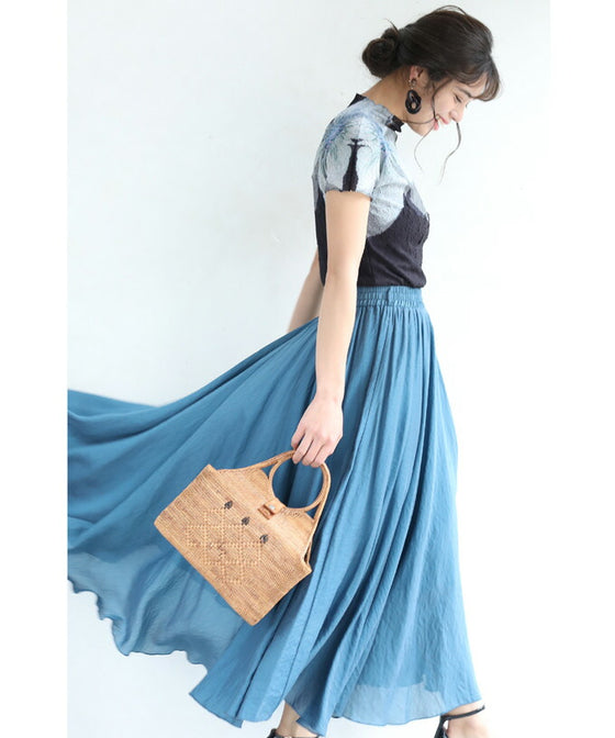 【セール商品返品交換不可】（S~2L対応）（黒）和紙のようなくしゅくしゅ質感の肩花カットソートップス