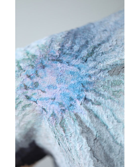 【セール商品返品交換不可】（S~2L対応）（黒）和紙のようなくしゅくしゅ質感の肩花カットソートップス