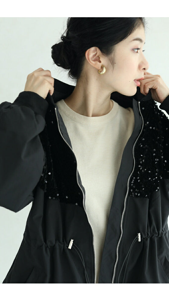 【セール商品返品交換不可】くびれブルゾン 煌めき脱カジュアル