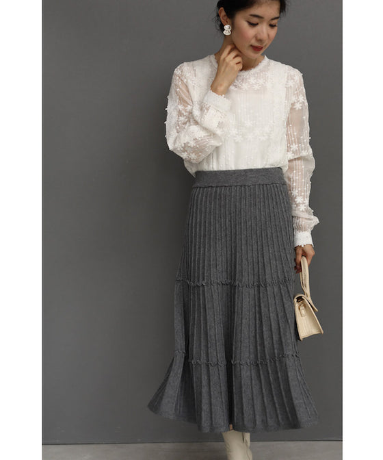 【セール商品返品交換不可】愛らしい小花のレースブラウストップス