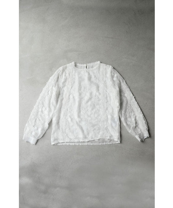 【セール商品返品交換不可】愛らしい小花のレースブラウストップス