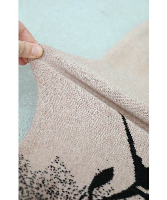 【セール商品返品交換不可】1輪の薔薇が目を惹くマーメイドラインニットスカート