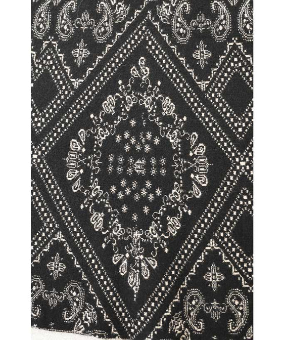 【セール商品返品交換不可】（S~M対応）（黒）上品で美しい柄のエレガントニットミディアムスカート