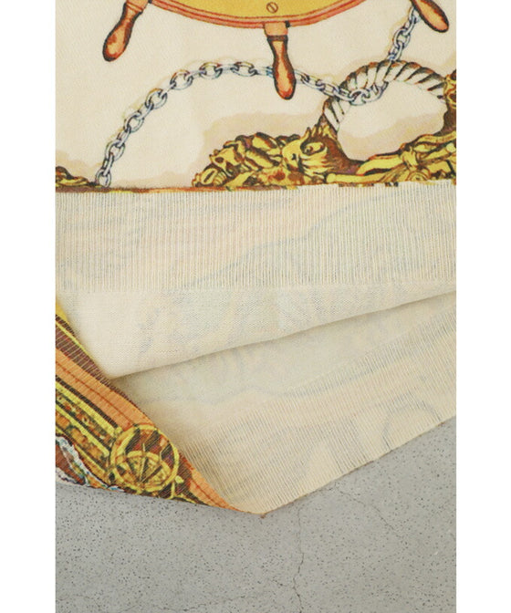 【セール商品返品交換不可】（S~M対応）手触りなめらかなスカーフ柄プルオーバートップス