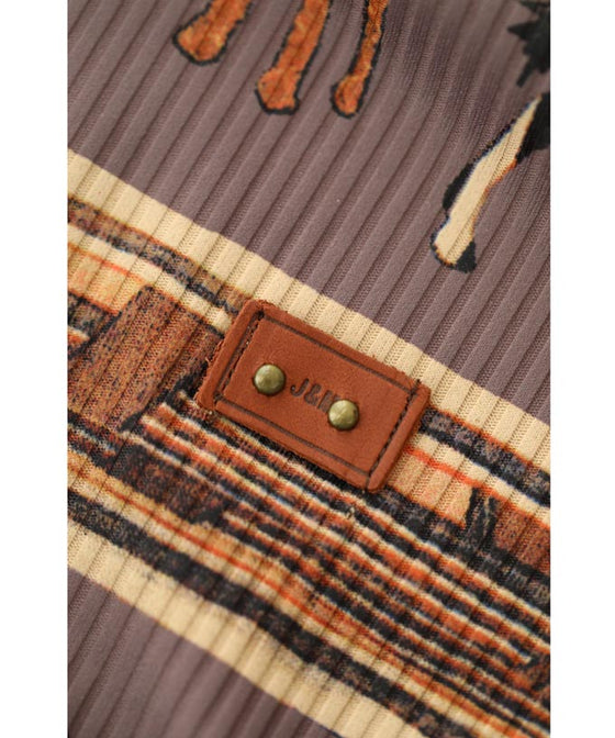 【セール商品返品交換不可】(グレー)（S~M対応）駆ける馬のスカーフ柄伸びやかカットソートップス