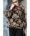Elegant ribbon-tie blouse top with soft sleeves