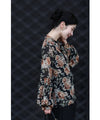 Elegant ribbon-tie blouse top with soft sleeves