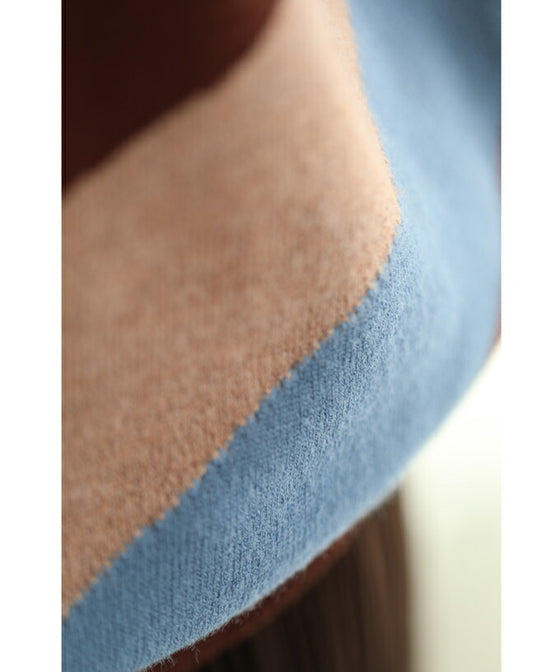 【セール商品返品交換不可】（S~L対応）色遊びカラーブロッキングのニットプルオーバートップス