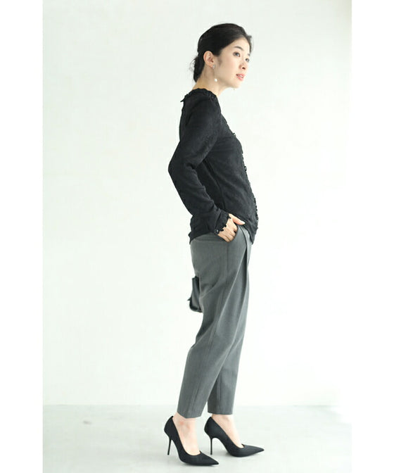 【セール商品返品交換不可】連なる花咲く総レースプルオーバートップス