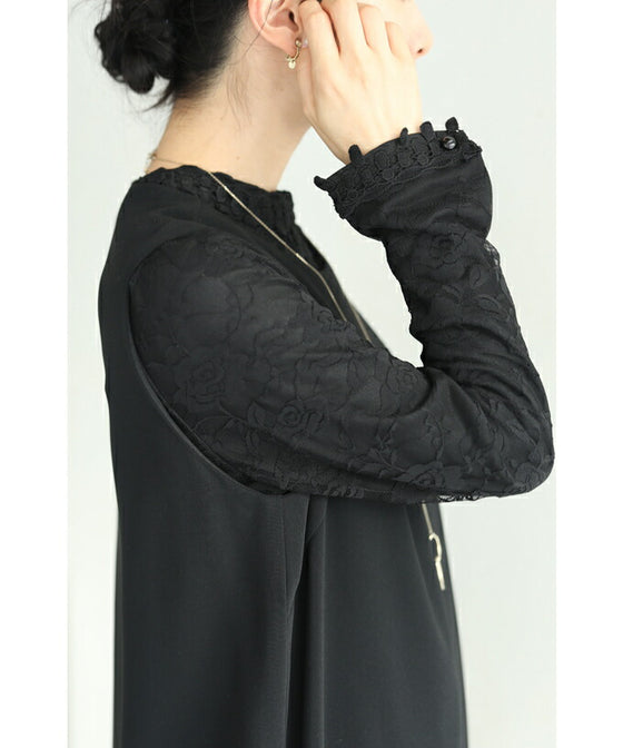 【セール商品返品交換不可】連なる花咲く総レースプルオーバートップス