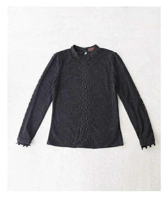 【セール商品返品交換不可】連なる花咲く総レースプルオーバートップス