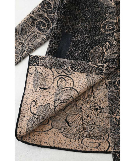 【セール商品返品交換不可】輝くネックビジューのエレガントな起毛ニットコートアウター