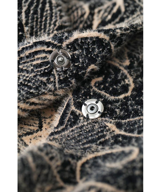 【セール商品返品交換不可】輝くネックビジューのエレガントな起毛ニットコートアウター