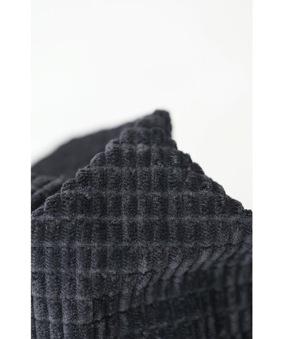 【セール商品返品交換不可】（M~3L対応）（黒）浮き立つ柄の2wayドレープネックミディアムワンピース