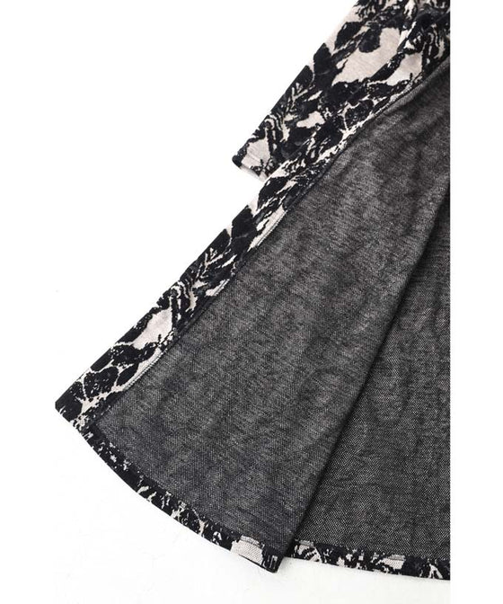 【セール商品返品交換不可】（M~3L対応）サッと羽織れる華やかさ。フード付きジャガード織りロングコート