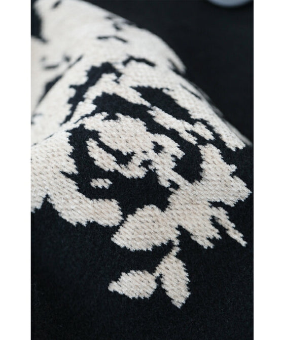 [Sale items cannot be returned or exchanged] Elegant jacquard flowered long coat