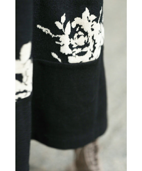 [Sale items cannot be returned or exchanged] Elegant jacquard flowered long coat