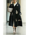 [Sale items cannot be returned or exchanged] Elegant jacquard flowered long coat