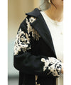 [Sale items cannot be returned or exchanged] Elegant jacquard flowered long coat