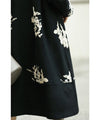 [Sale items cannot be returned or exchanged] Elegant jacquard flowered long coat