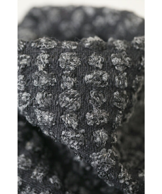 【セール商品返品交換不可】（S~3L対応）ぽこぽこ柄が浮き立つフェイクポケットミディアムワンピース