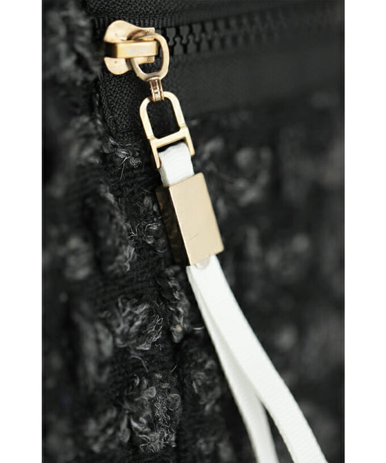 【セール商品返品交換不可】（S~3L対応）ぽこぽこ柄が浮き立つフェイクポケットミディアムワンピース