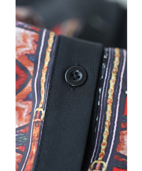 【セール商品返品交換不可】大人のエキゾチック柄ゆったりシャツロングワンピース