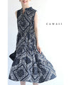 Elegant paisley pattern tiered medium length dress