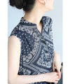 Elegant paisley pattern tiered medium length dress