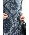 Elegant paisley pattern tiered medium length dress