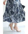 Elegant paisley pattern tiered medium length dress