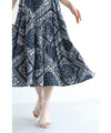 Elegant paisley pattern tiered medium length dress