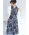Elegant paisley pattern tiered medium length dress