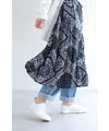 Elegant paisley pattern tiered medium length dress
