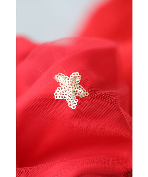 【セール商品返品交換不可】羽舞うチュールポワン袖のニットチュニックトップス