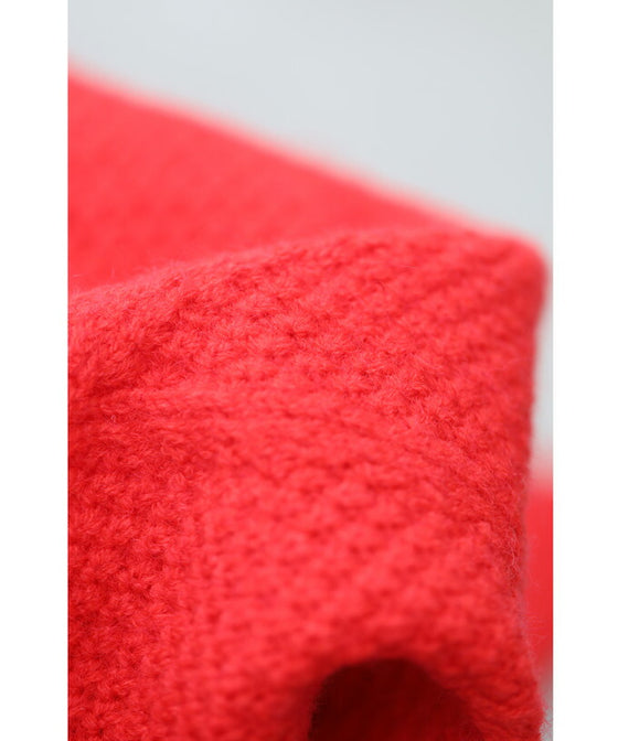 【セール商品返品交換不可】羽舞うチュールポワン袖のニットチュニックトップス