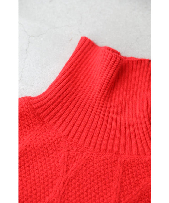 【セール商品返品交換不可】羽舞うチュールポワン袖のニットチュニックトップス