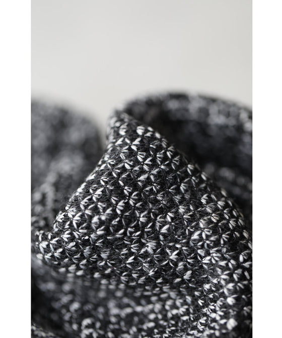 【セール商品返品交換不可】（S~3L対応）ぽわんとしたコクーンシルエットのミックスニットソーチュニック