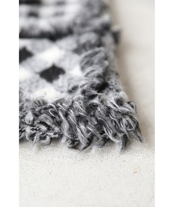 【セール商品返品交換不可】ふわふわフリンジの柄合わせパッチワークミディアムスカート