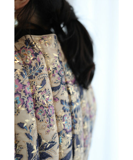 【セール商品返品交換不可】煌めく花々。中綿ベスト