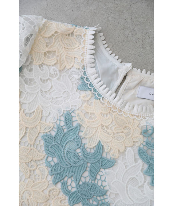 【セール商品返品交換不可】（S~M対応）美しいカットワークのアラベスクレースプルオーバートップス