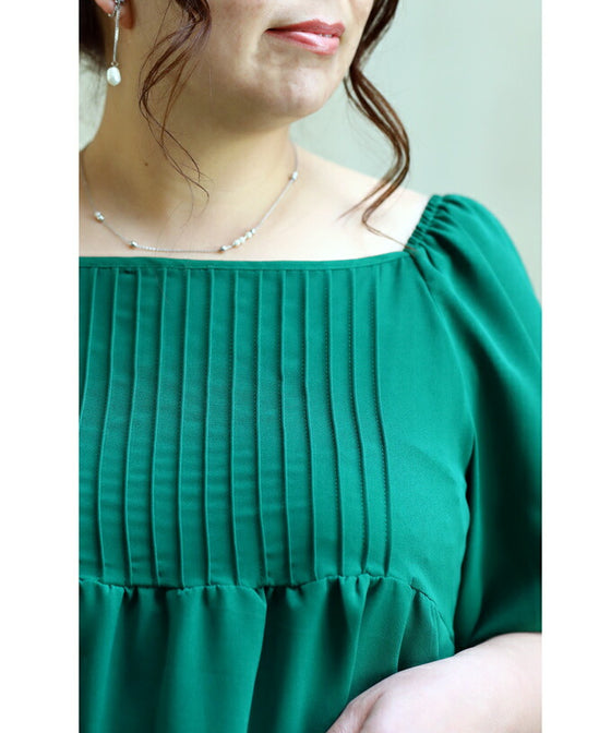 (S~4L size) Beautiful décolleté blouse for plus-sized women 