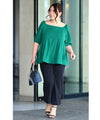 (S~4L size) Beautiful décolleté blouse for plus-sized women 
