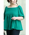 (S~4L size) Beautiful décolleté blouse for plus-sized women 